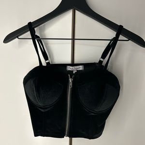 Cravefame zip up corset top